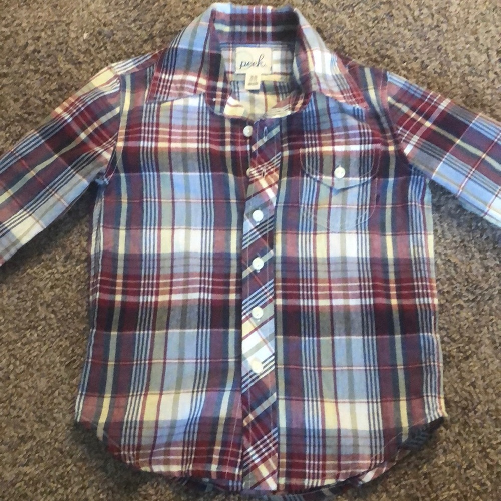 Kids plaid button down